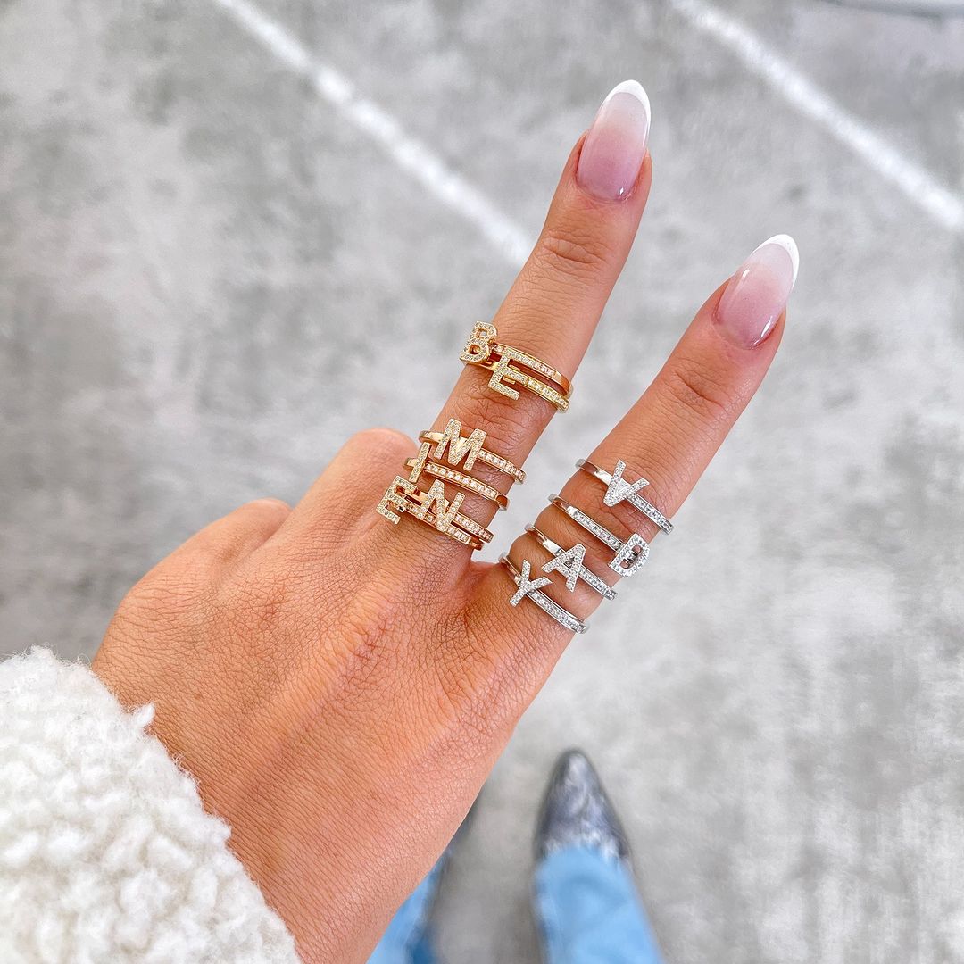 18KT Gold Statement Jewelry joujou a-z bands