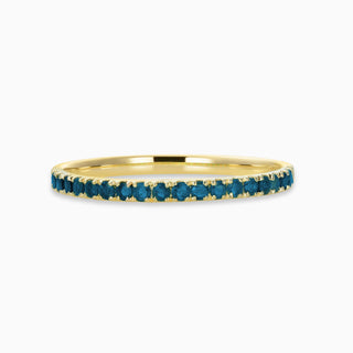 June Alexandrite 18kt yellow gold slim birthstone bands