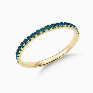 June Alexandrite 18kt yellow gold slim birthstone bands
