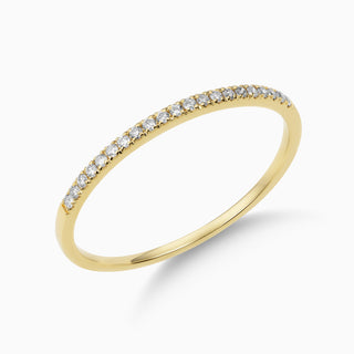 April Diamond 18kt yellow gold slim birthstone bands