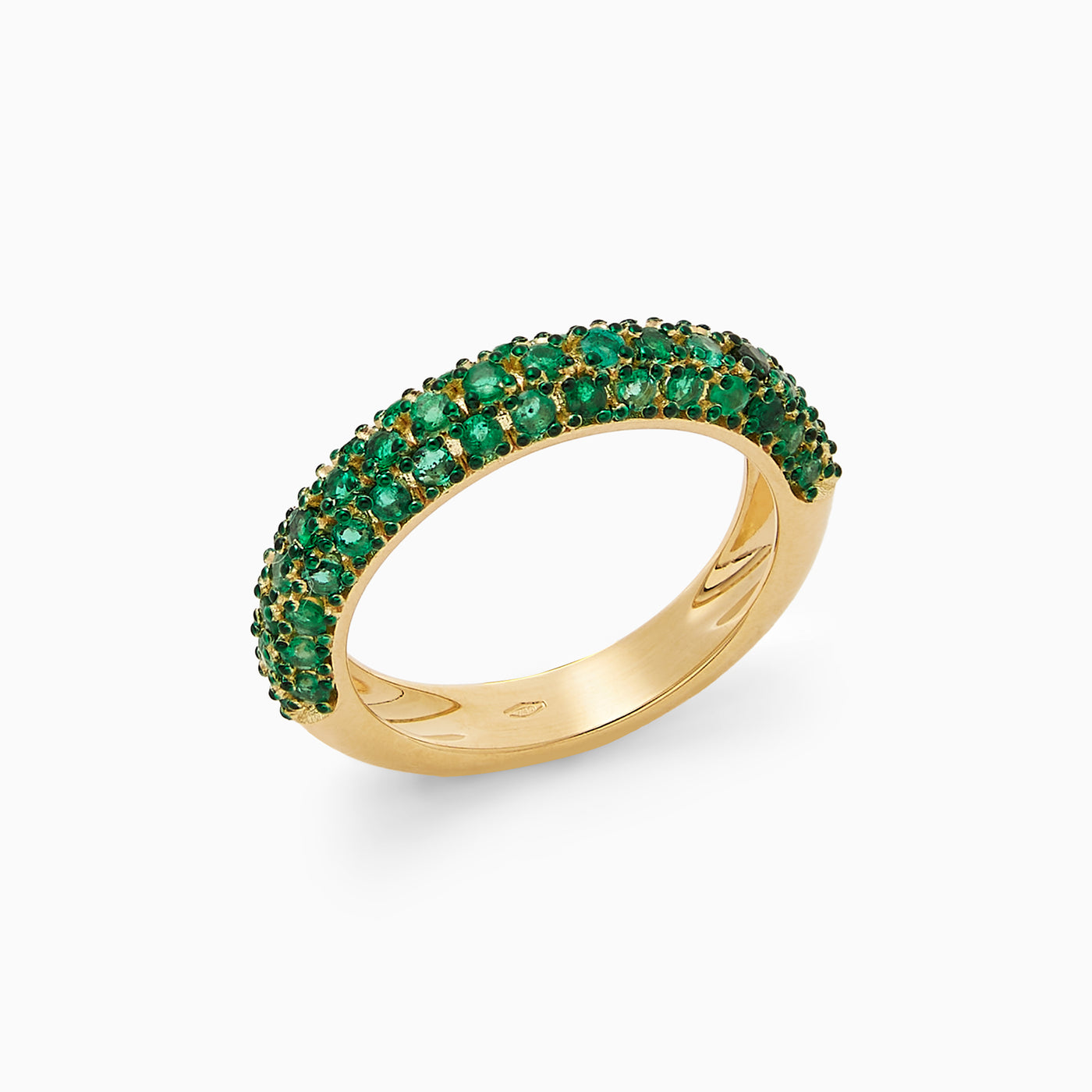 Essential Emerald Bubble Ring in 18kt yellow gold studded with emeralds