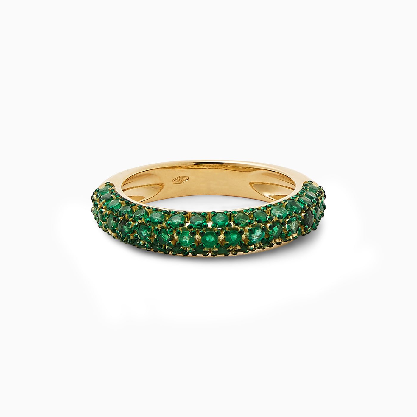 Essential Emerald Bubble Ring in 18kt yellow gold studded with emeralds