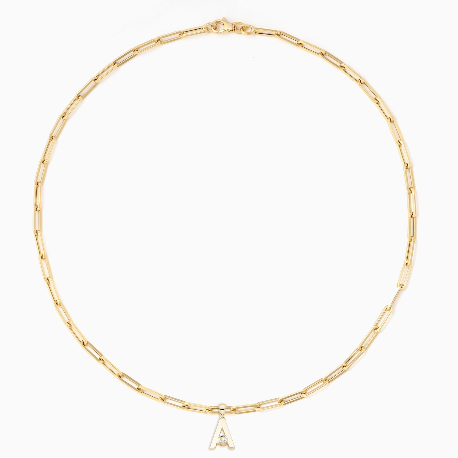 Essential Paperclip chain with 2 Joujou charms in 18kt yellow gold