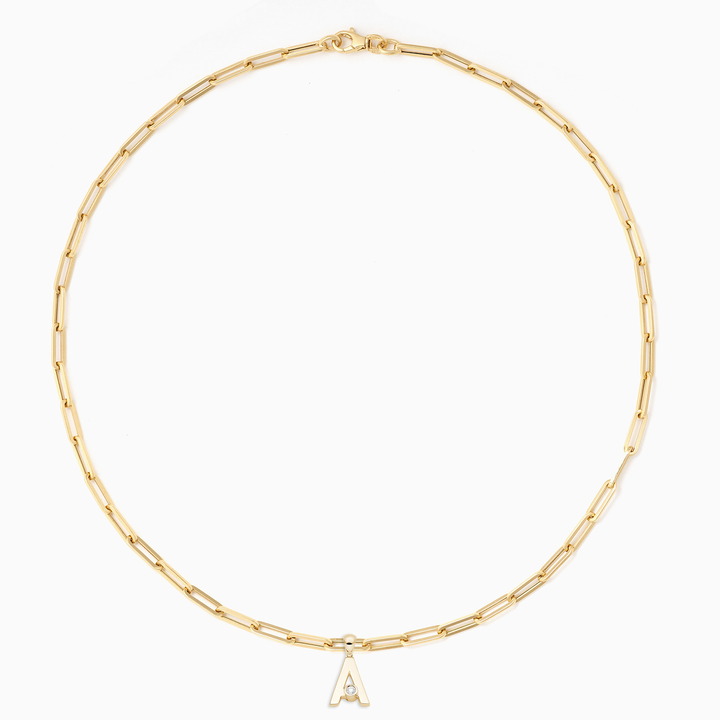 Essential Paperclip chain with 2 Joujou charms in 18kt yellow gold