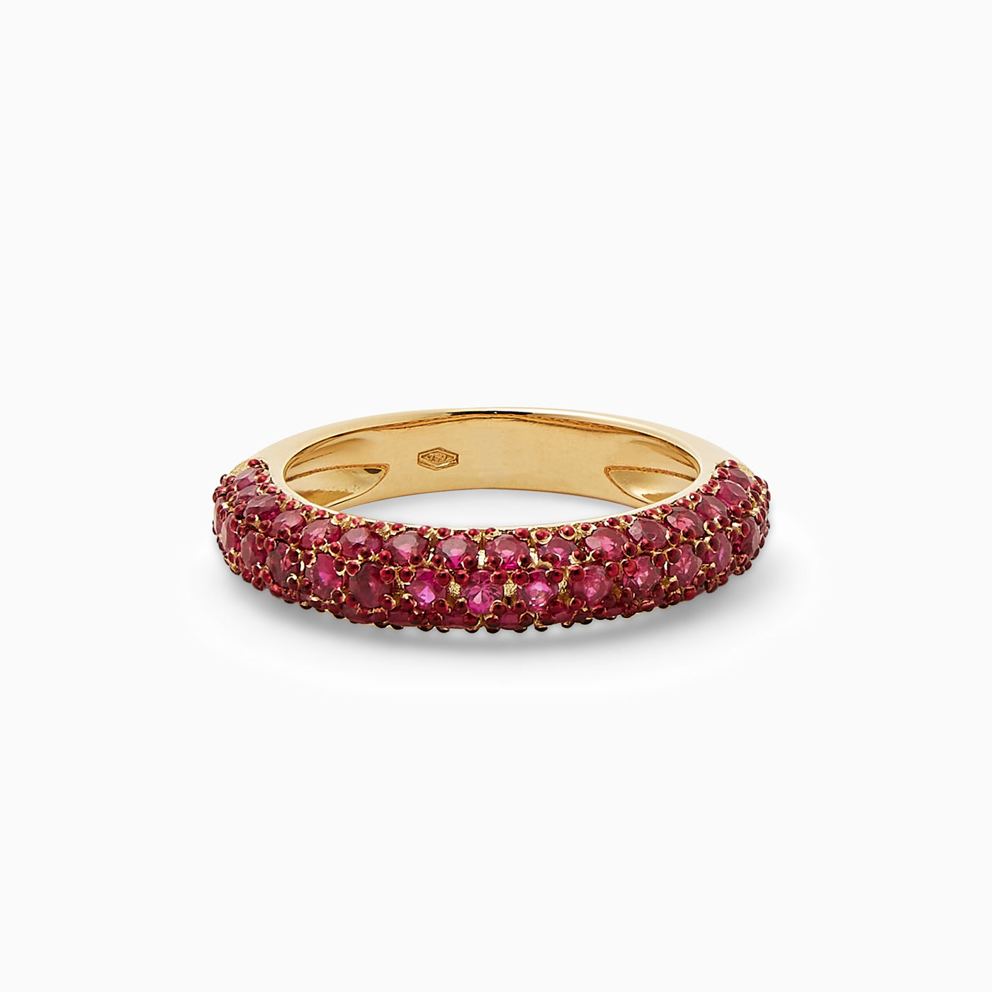 Essential Ruby Bubble Ring in 18kt yellow gold studded with rubies