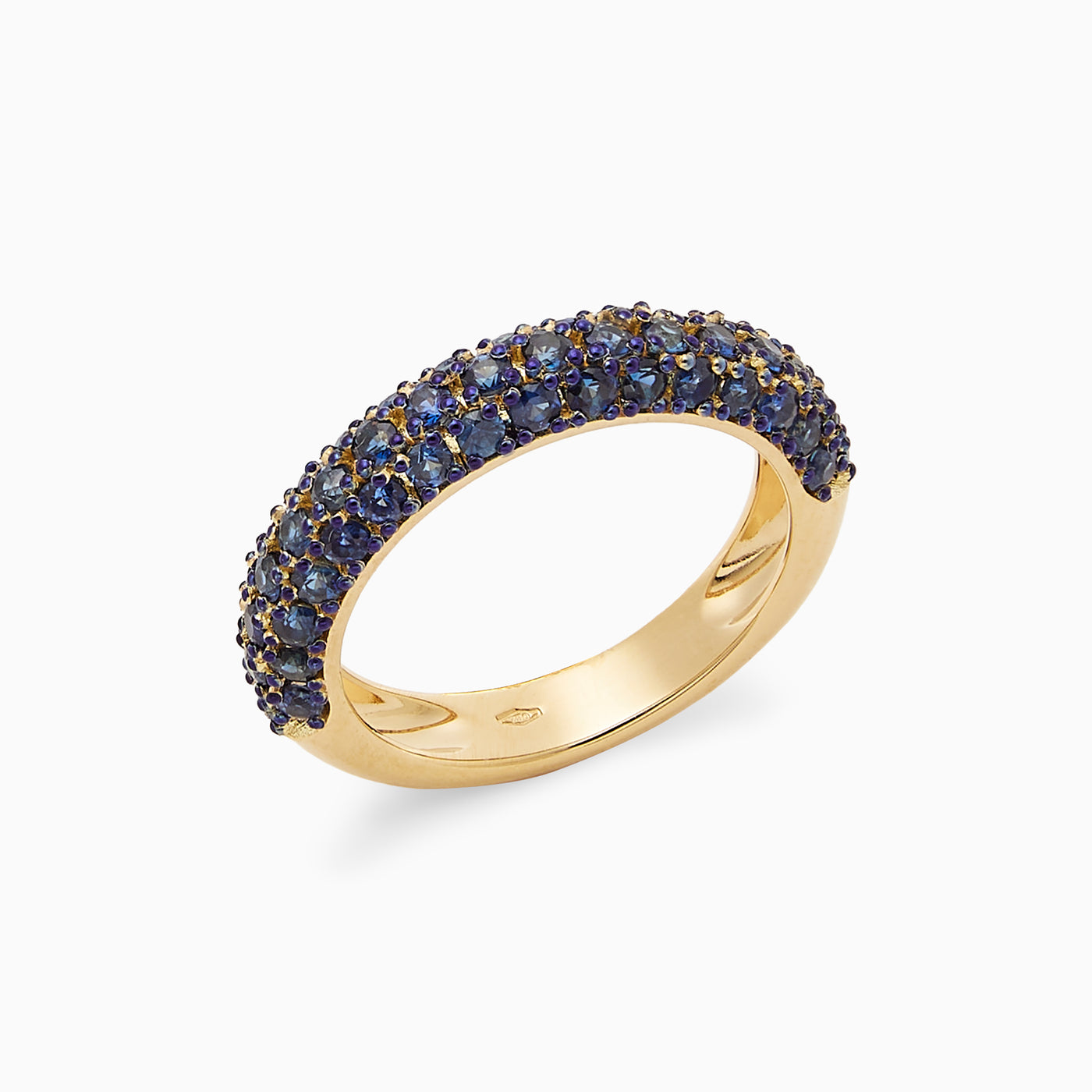 Essential Sapphire Bubble Ring in 18kt yellow gold studded with sapphires