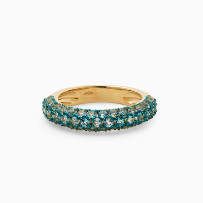 Essential Topaz Bubble Ring in 18kt yellow gold studded with diamonds