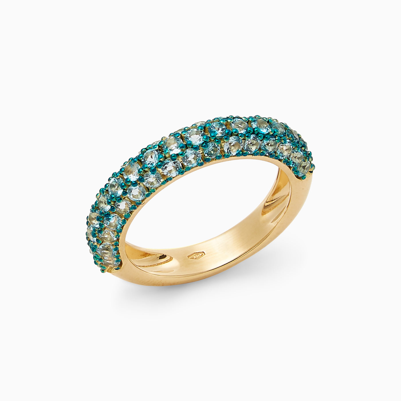 Essential Topaz Bubble Ring in 18kt yellow gold studded with diamonds