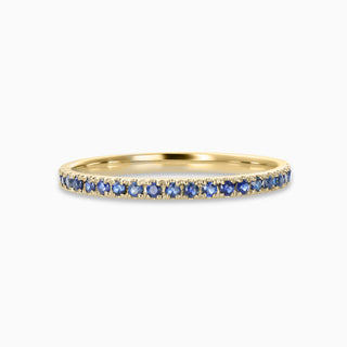 September Sapphire 18kt yellow gold slim birthstone bands
