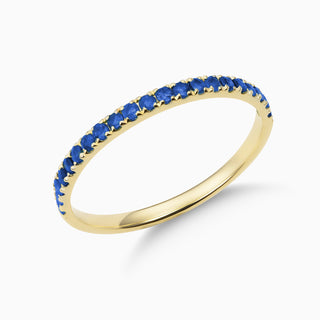 December Tanzanite 18kt yellow gold slim birthstone bands