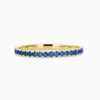 December Tanzanite 18kt yellow gold slim birthstone bands