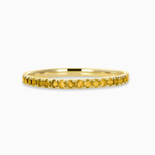 November Topaz 18kt yellow gold slim birthstone bands
