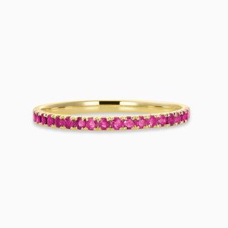 October Tourmaline 18kt yellow gold slim birthstone bands