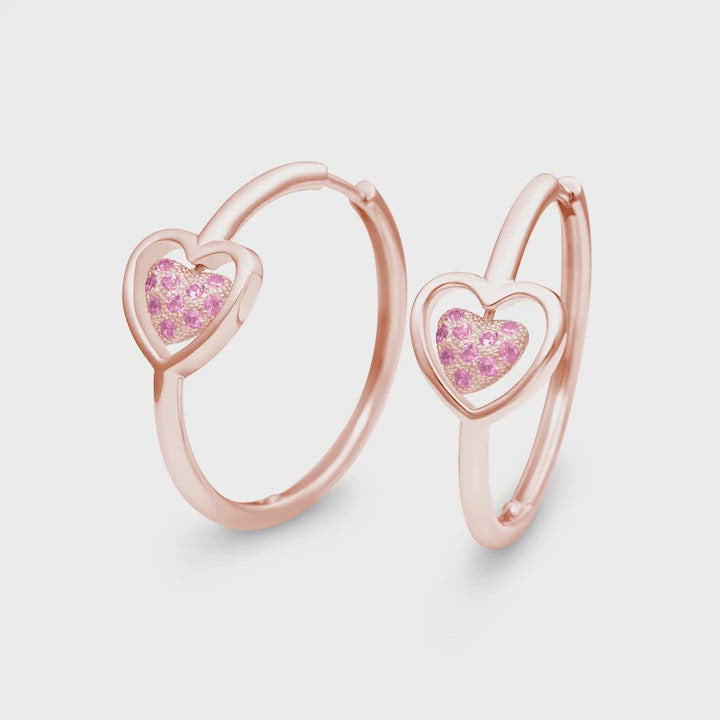 Movement of Joujou Spinning Heart Earrings in 18kt rose gold