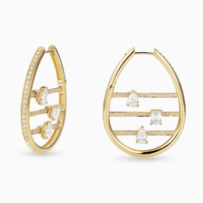 Dizzy Abacus earrings in 18kt yellow gold