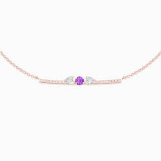 Amethyst with diamond necklace 18kt rose gold 