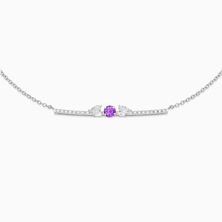 Amethyst with diamond necklace 18kt white gold 