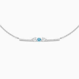 March Aquamarine with diamond necklace 18kt white gold 