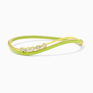 Dizzy Disco Bangle in Lime Glowstick in 18kt yellow gold.