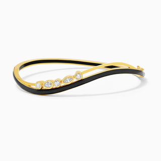 Dizzy Disco Bangle in Velvet Black in 18kt yellow gold 