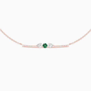 May emerald with diamond necklace 18kt white gold 