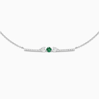 May Emerald with diamond necklace 18kt white gold 