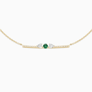 May Emerald with diamond necklace 18kt white gold 