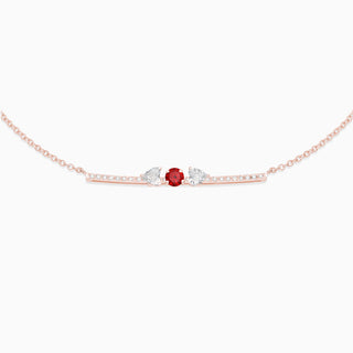 Garnet with diamond necklace 18kt rose gold 