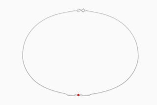 Garnet with diamond necklace 18kt white gold 