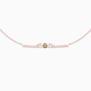 October Oval with diamond necklace 18kt rose gold 