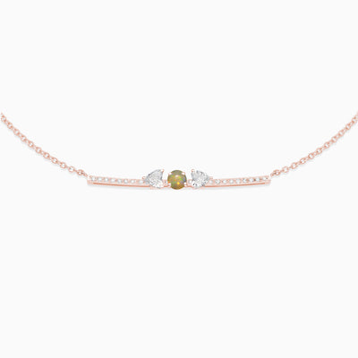 October Oval with diamond necklace 18kt rose gold 