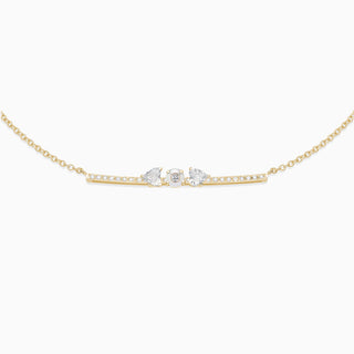 June Pearl with diamond necklace 18kt yellow