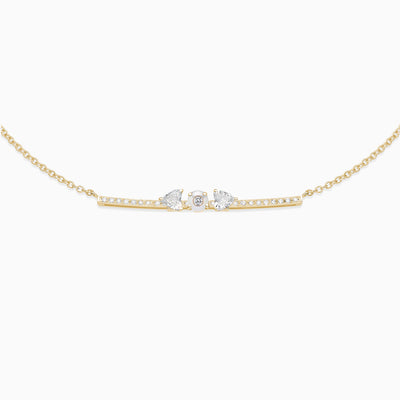 June Pearl with diamond necklace 18kt yellow