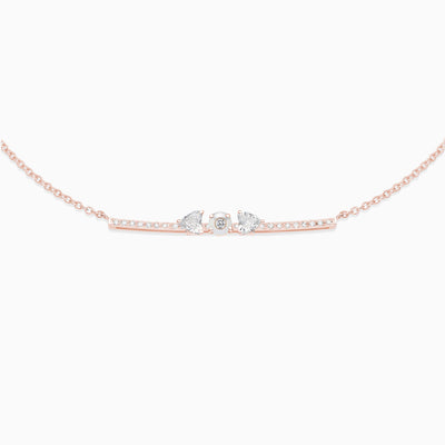 June Pearl with diamond necklace 18kt rose gold 
