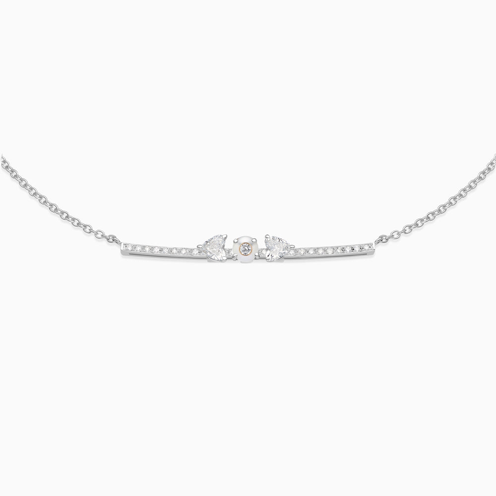 June Pearl with diamond necklace 18kt white gold 