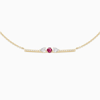 July ruby with diamond necklace 18kt white gold 