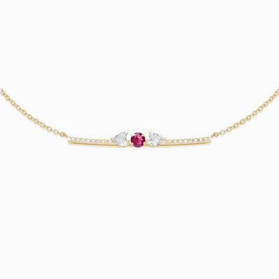 July ruby with diamond necklace 18kt white gold 