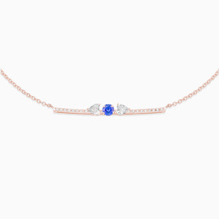 December Tanzanite with diamond necklace 18kt rose gold 