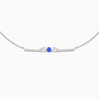 December tanzanite with diamond necklace 18kt white gold 