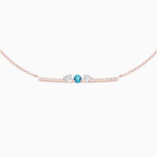 November Topaz with diamond necklace 18kt pink gold 