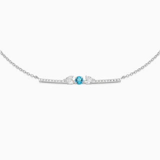 November Topaz with diamond necklace 18kt white gold 