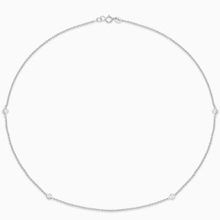  Essential Diamond Bezel Necklace in 18kt gold white gold with 4 diamonds. 