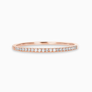 Essential Slim Diamond Band is a thin band with diamonds set in 18kt rose gold