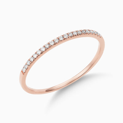 essential slim diamond bands in 18kt  rose gold 