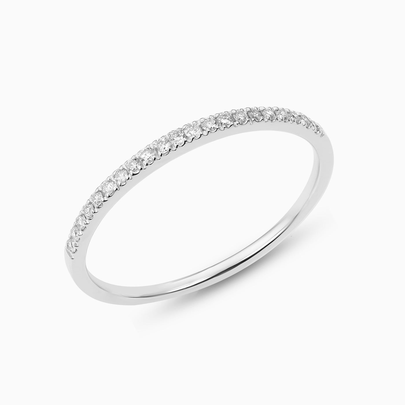 essential slim diamond bands in 18kt white gold 