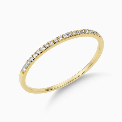 essential slim diamond bands in 18kt yellow gold