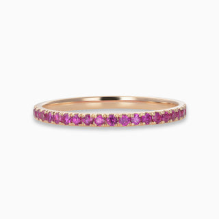 Essential Slim Ruby Band is a thin line of rubies set in 18kt rose gold. 