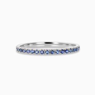 Essential Slim Sapphire Band is a thin band of sapphires, made in 18kt white gold. 