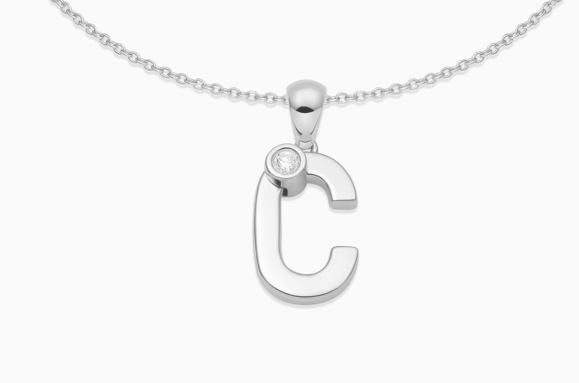 Joujou C Necklace in 18kt white gold