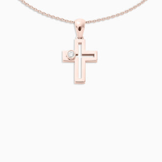 Joujou Cross Necklace in 18kt rose gold 